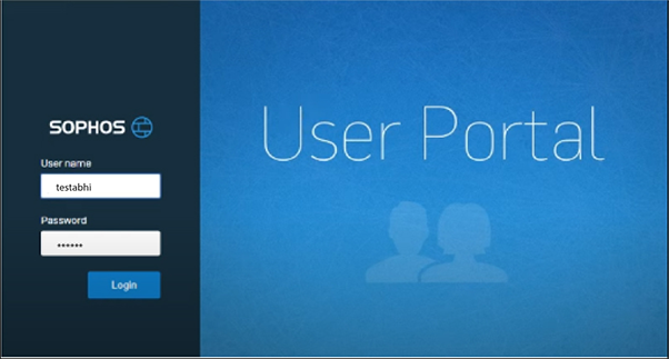 Sophos User Portal